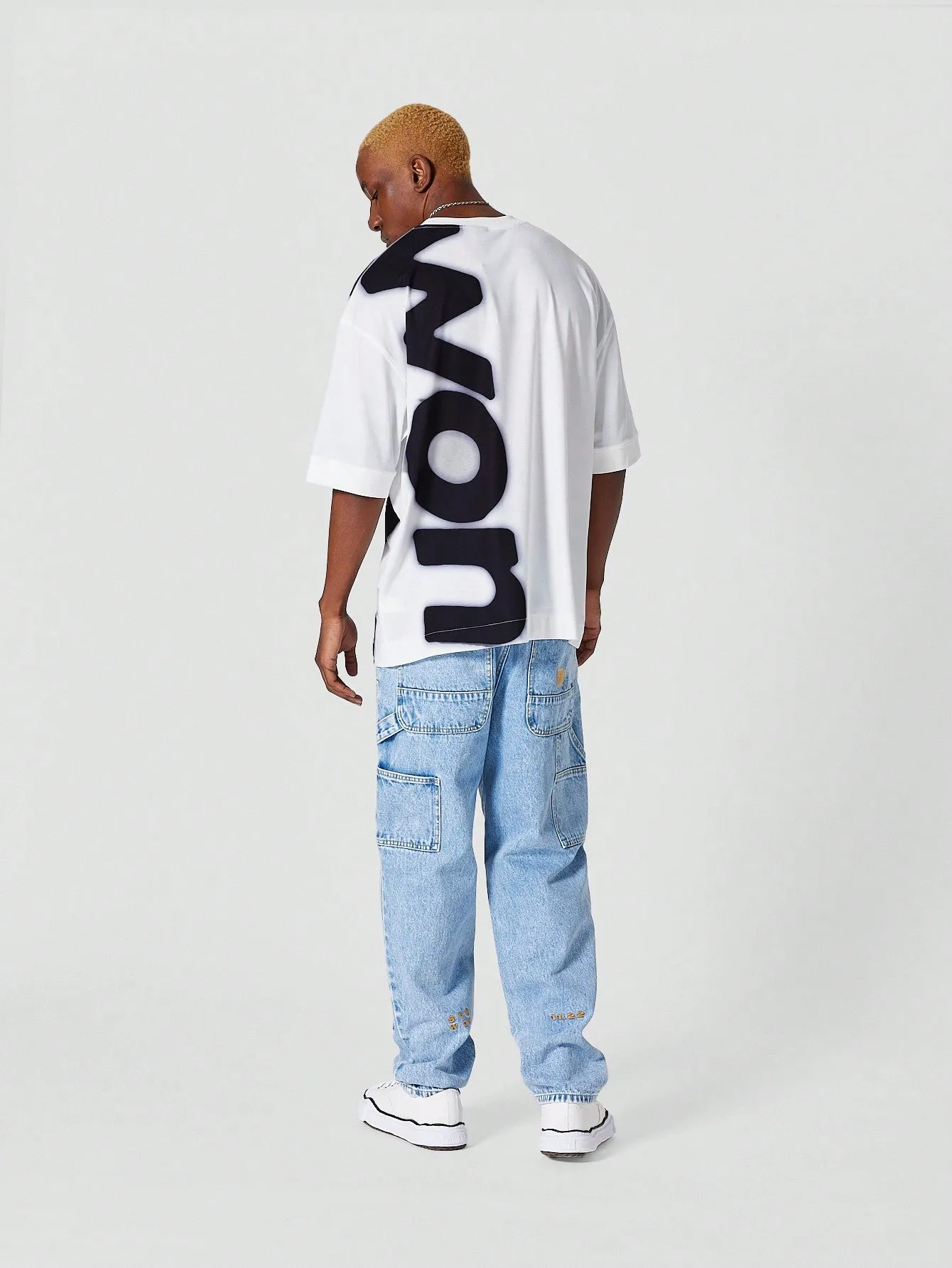 SUMWON Oversized Fit Tee With Front And Back Graphic Print