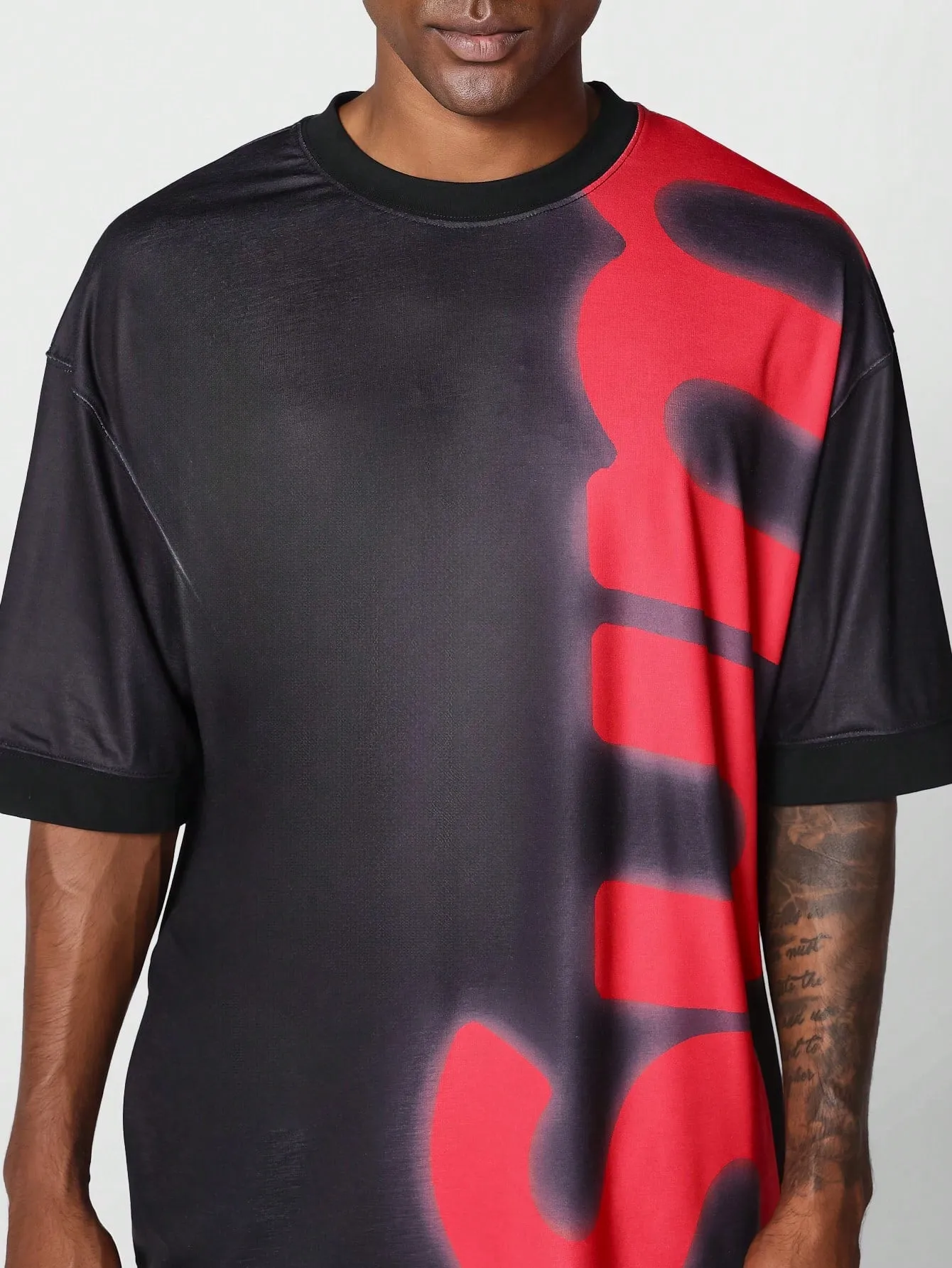 SUMWON Oversized Fit Tee With Front And Back Graphic Print
