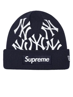 Supreme x New Era NY Yankees Box Logo Beanie Navy