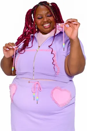 Sweetheart Short-Sleeve Cropped Hoodie