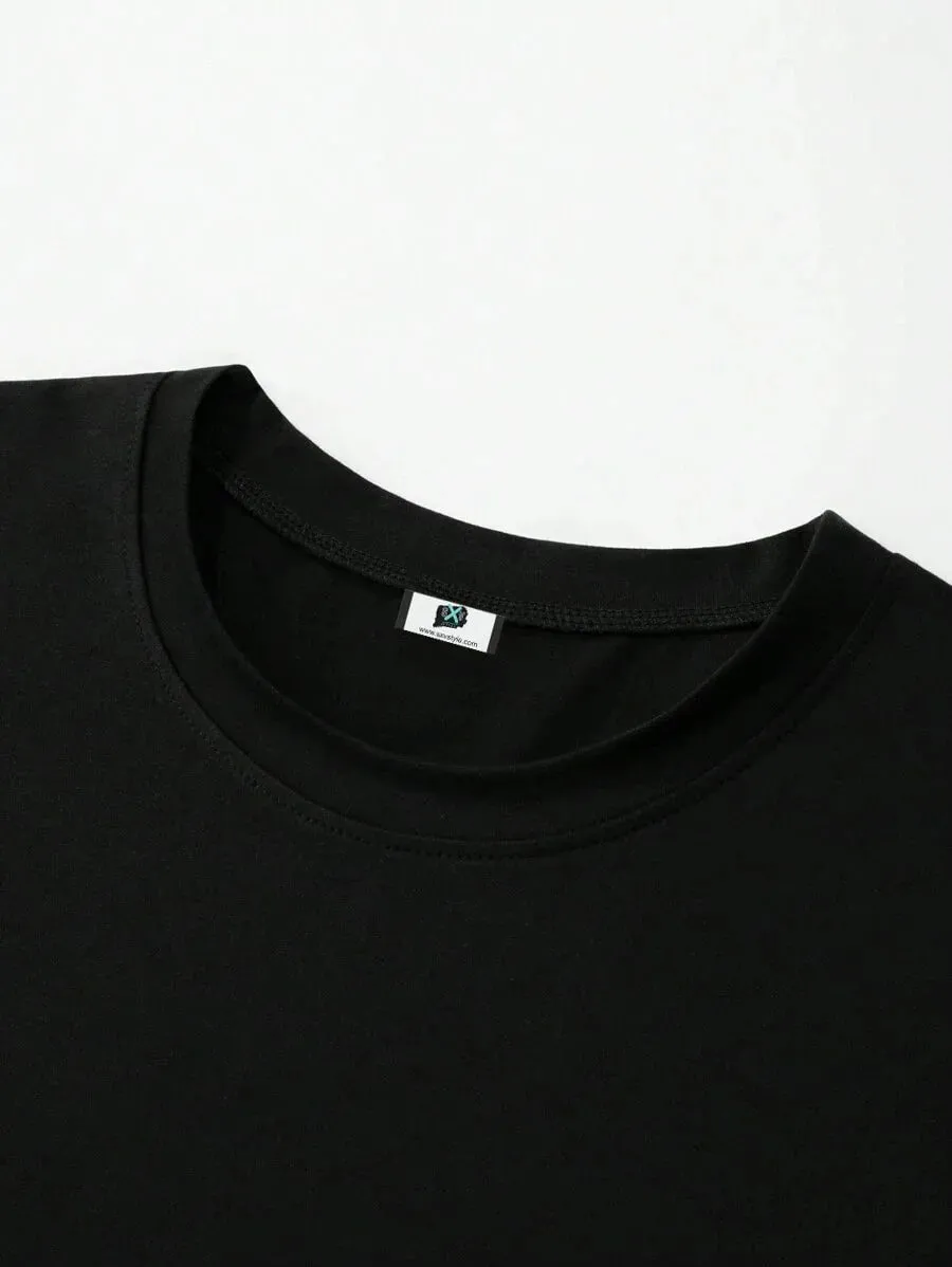 SXV '1987’ Printed Aesthetic Drop Shoulder Long sleeves Oversized Baggy T-shirt