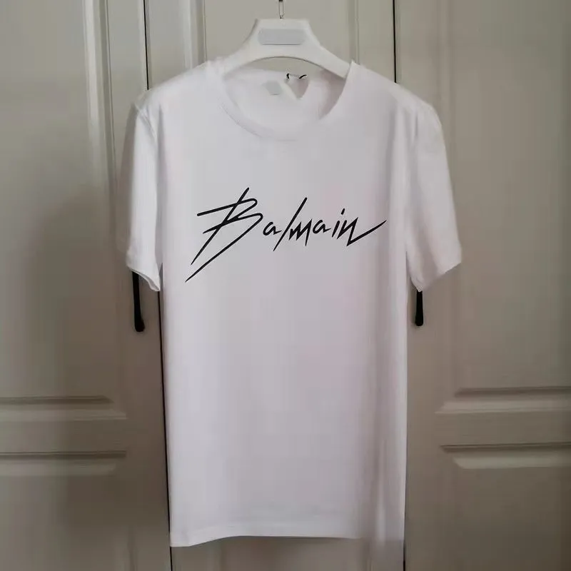 T Shirt Balmain T-shirt Couple Wear Men and Women Gilding Letters Printed Short Sleeved T-shirt