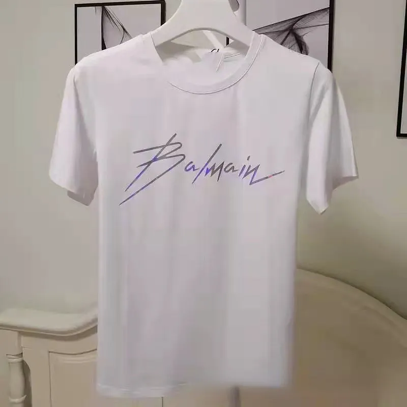 T Shirt Balmain T-shirt Couple Wear Men and Women Gilding Letters Printed Short Sleeved T-shirt