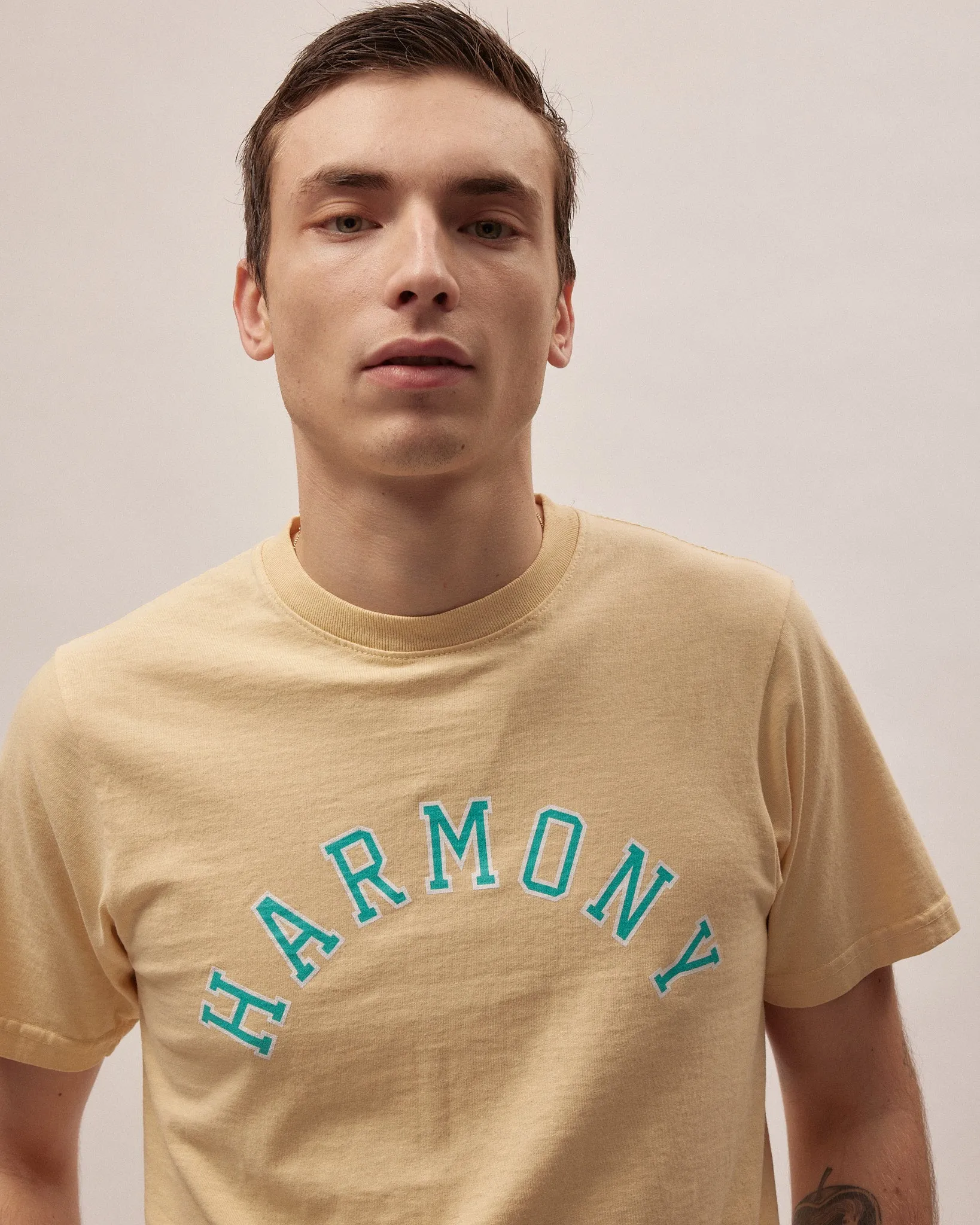 T-Shirt Varsity - Light Yellow - Cotton Jersey