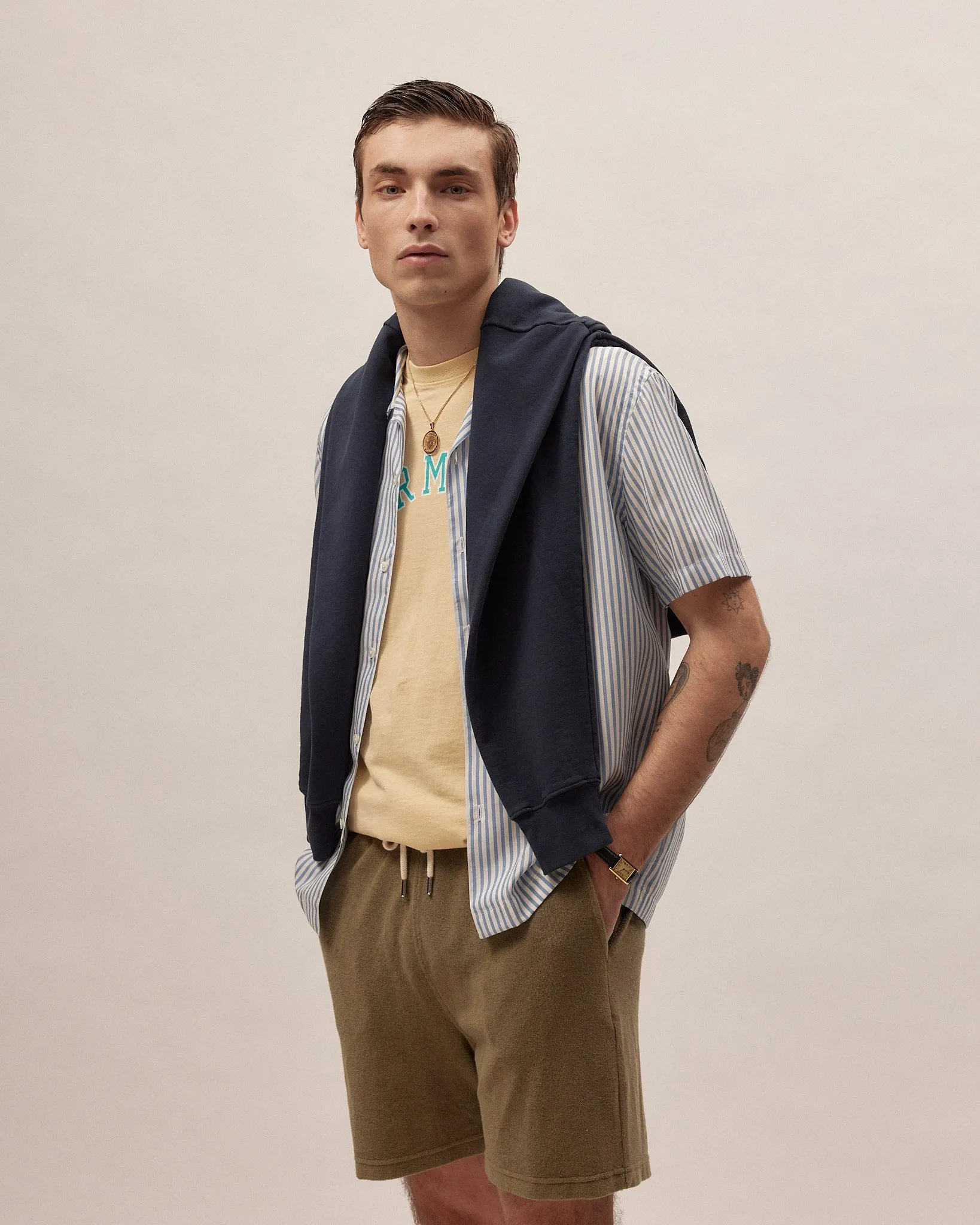 T-Shirt Varsity - Light Yellow - Cotton Jersey