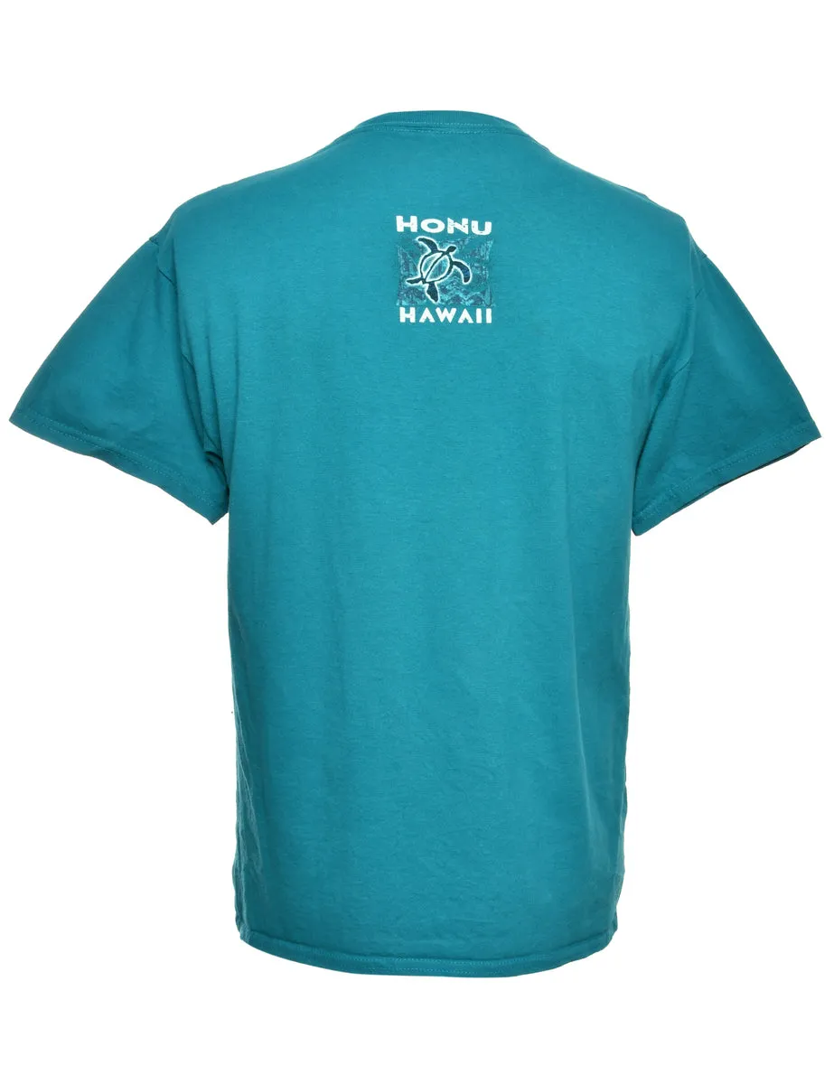 Teal Printed T-shirt - L