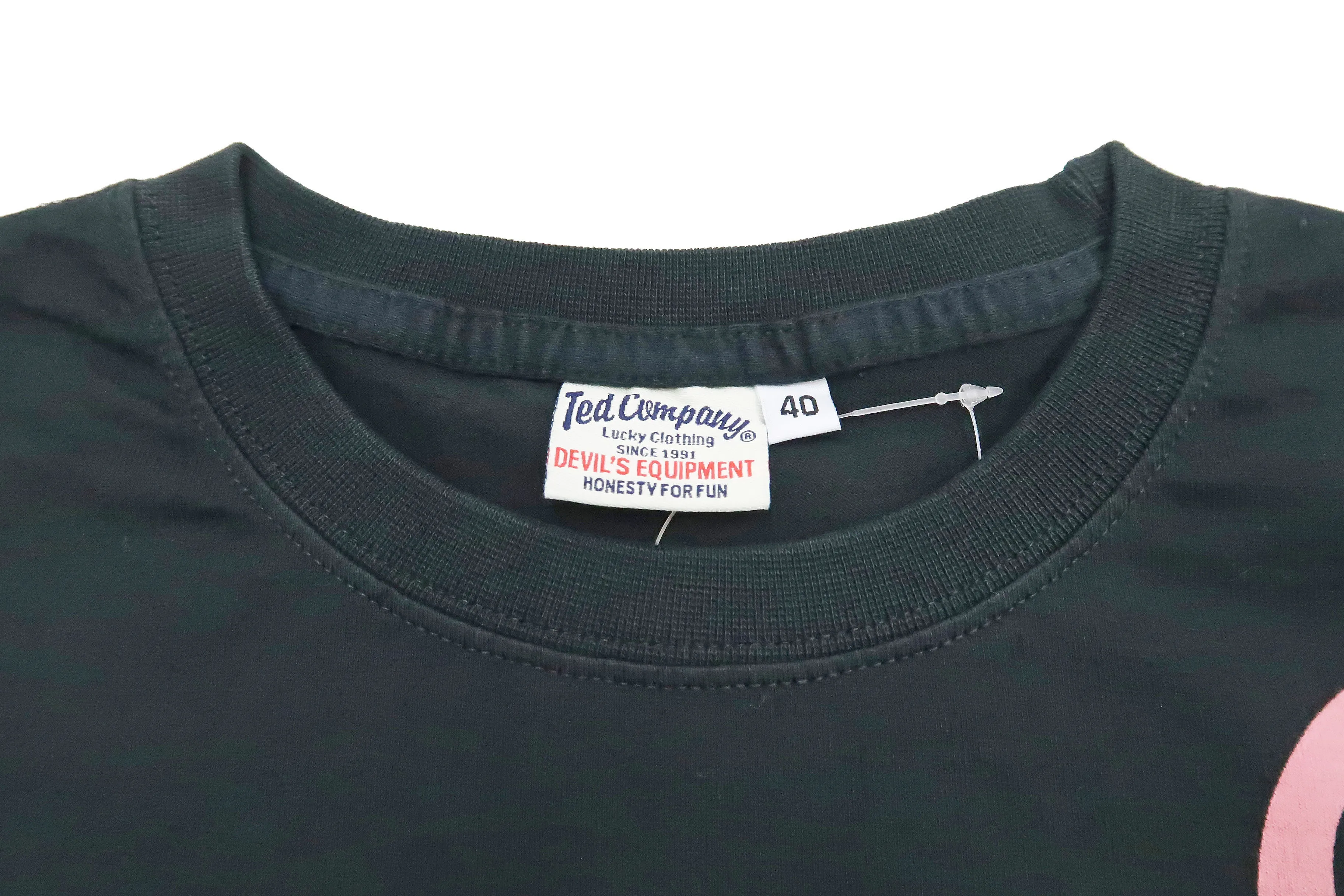 Tedman T-Shirt Men's Lucky Devil Graphic Long Sleeve Tee Efu-Shokai TDLS-350 Black