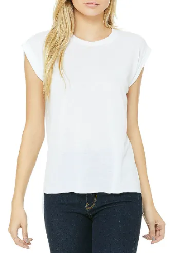 Tee with rolled cuff