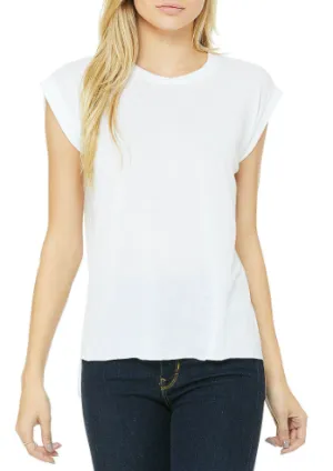 Tee with rolled cuff