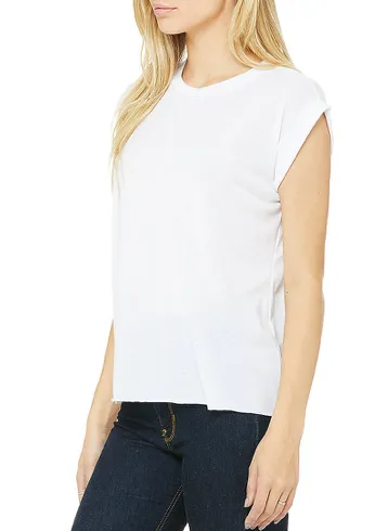 Tee with rolled cuff