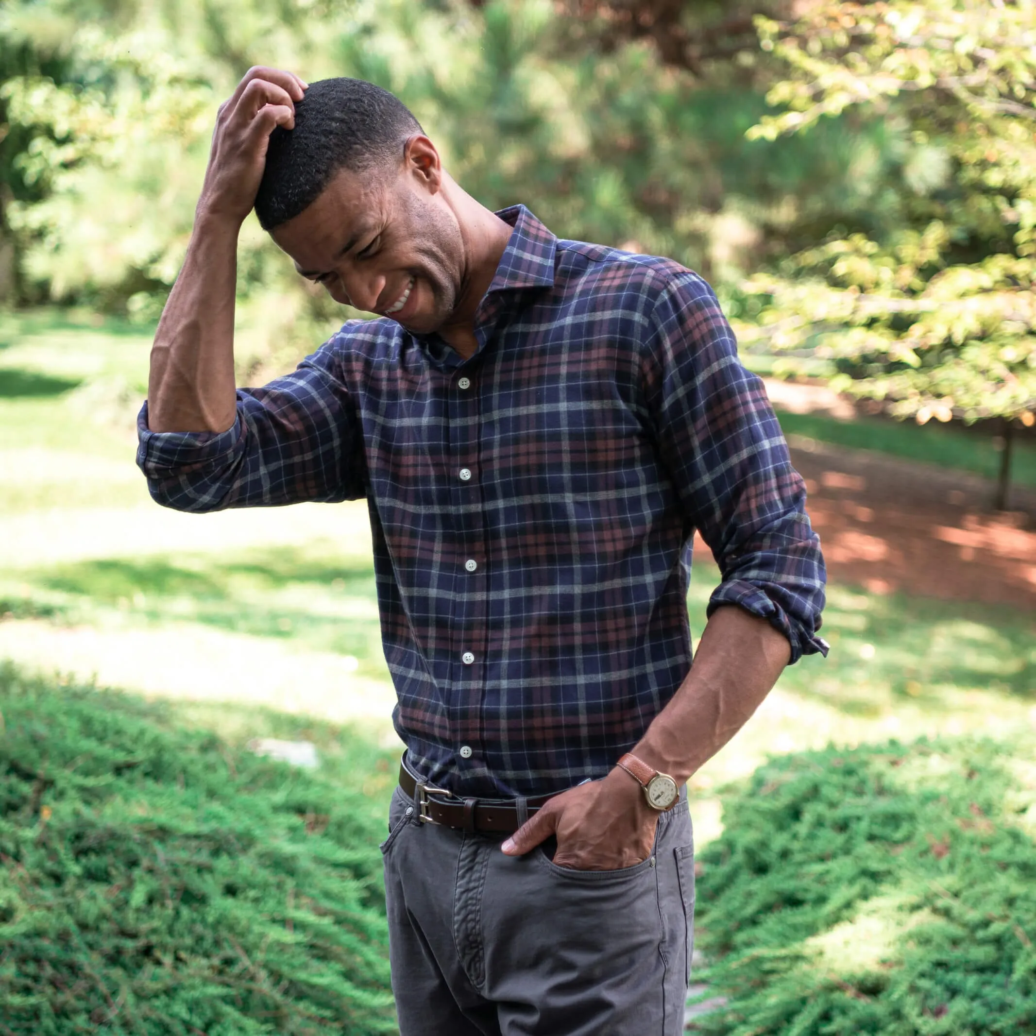 The 2021 Dark Multi Blue Whitlock Plaid Casual Shirt