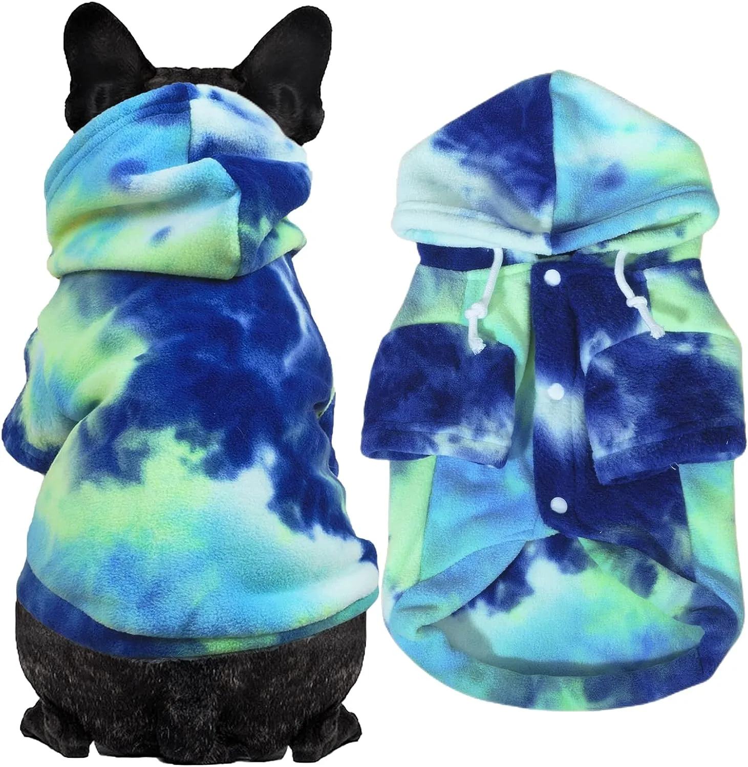 Tie Dye Dog Clothes Hoodie, Pet Winter Coat, Puppy Sweatshirts for Small Dogs Boy Girl