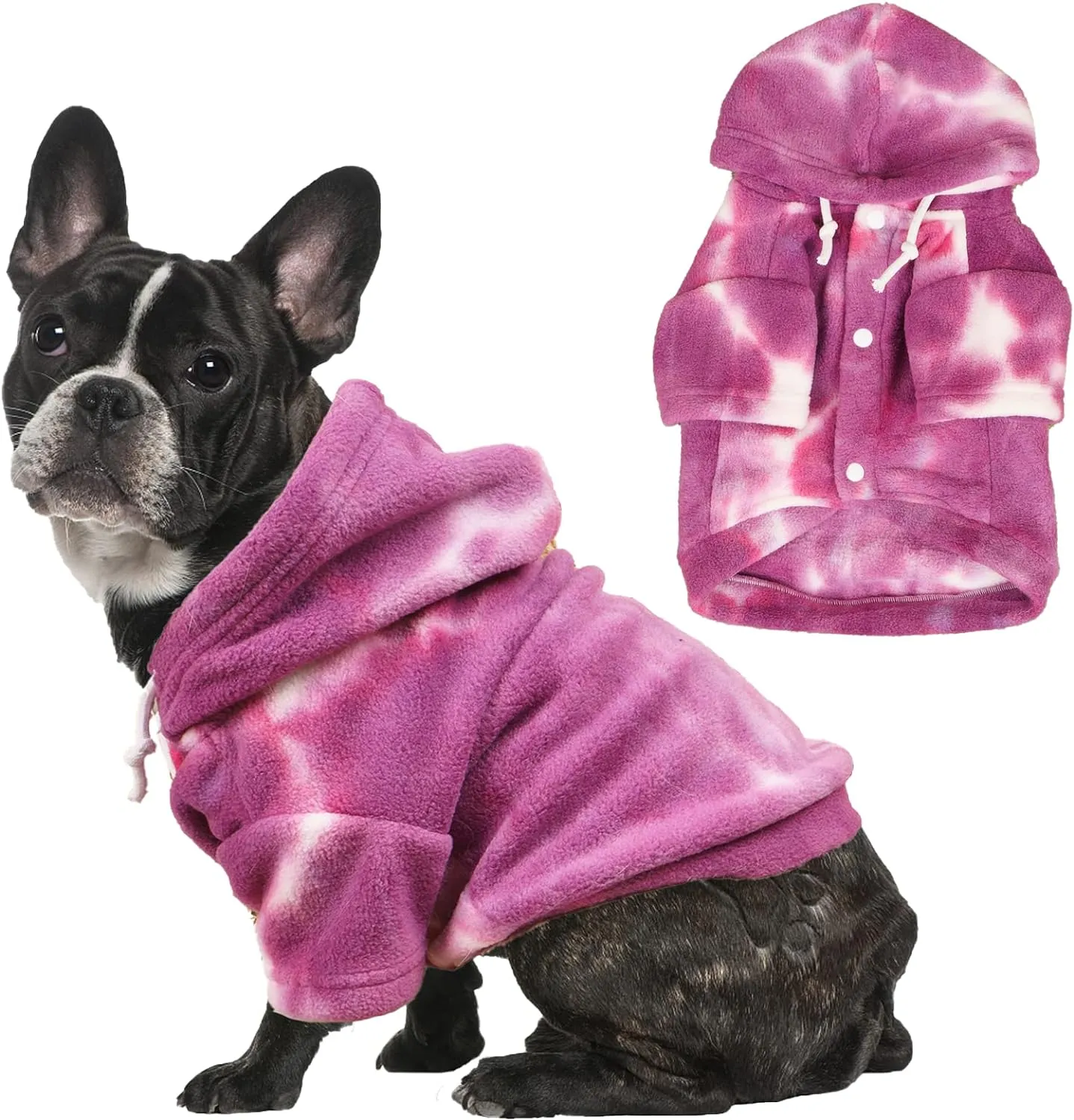 Tie Dye Dog Clothes Hoodie, Pet Winter Coat, Puppy Sweatshirts for Small Dogs Boy Girl