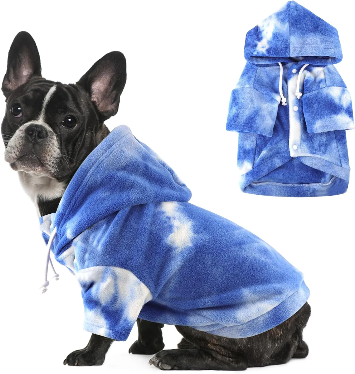 Tie Dye Dog Clothes Hoodie, Pet Winter Coat, Puppy Sweatshirts for Small Dogs Boy Girl