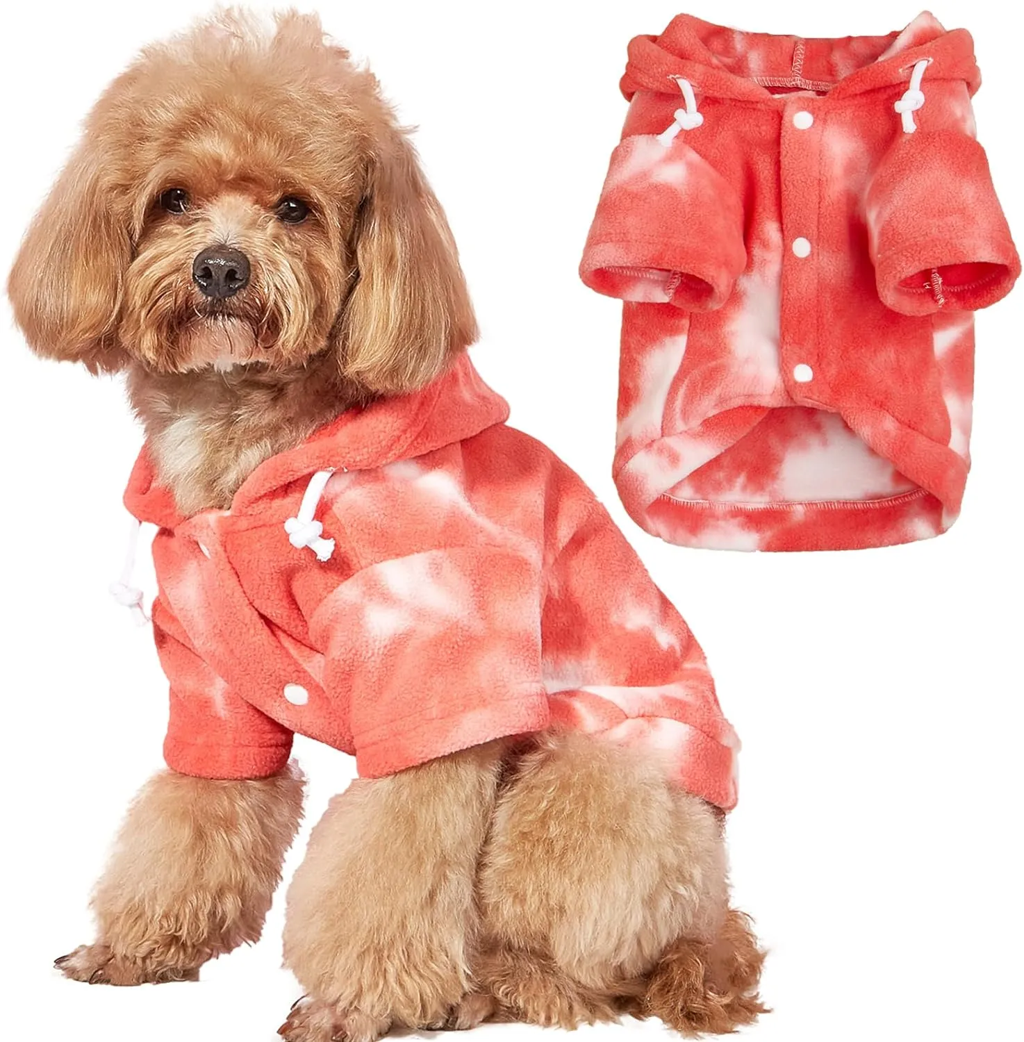 Tie Dye Dog Clothes Hoodie, Pet Winter Coat, Puppy Sweatshirts for Small Dogs Boy Girl