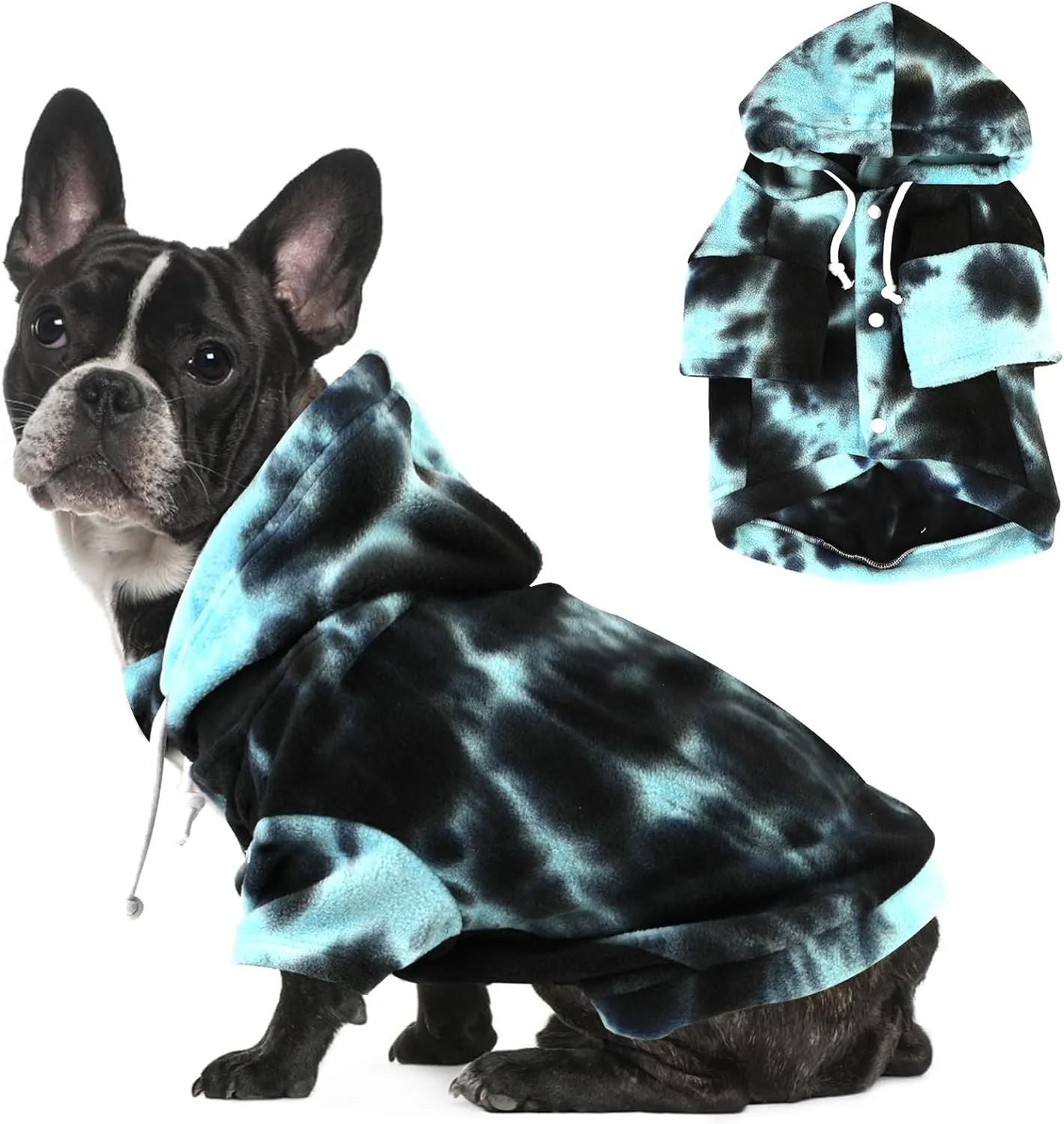 Tie Dye Dog Clothes Hoodie, Pet Winter Coat, Puppy Sweatshirts for Small Dogs Boy Girl