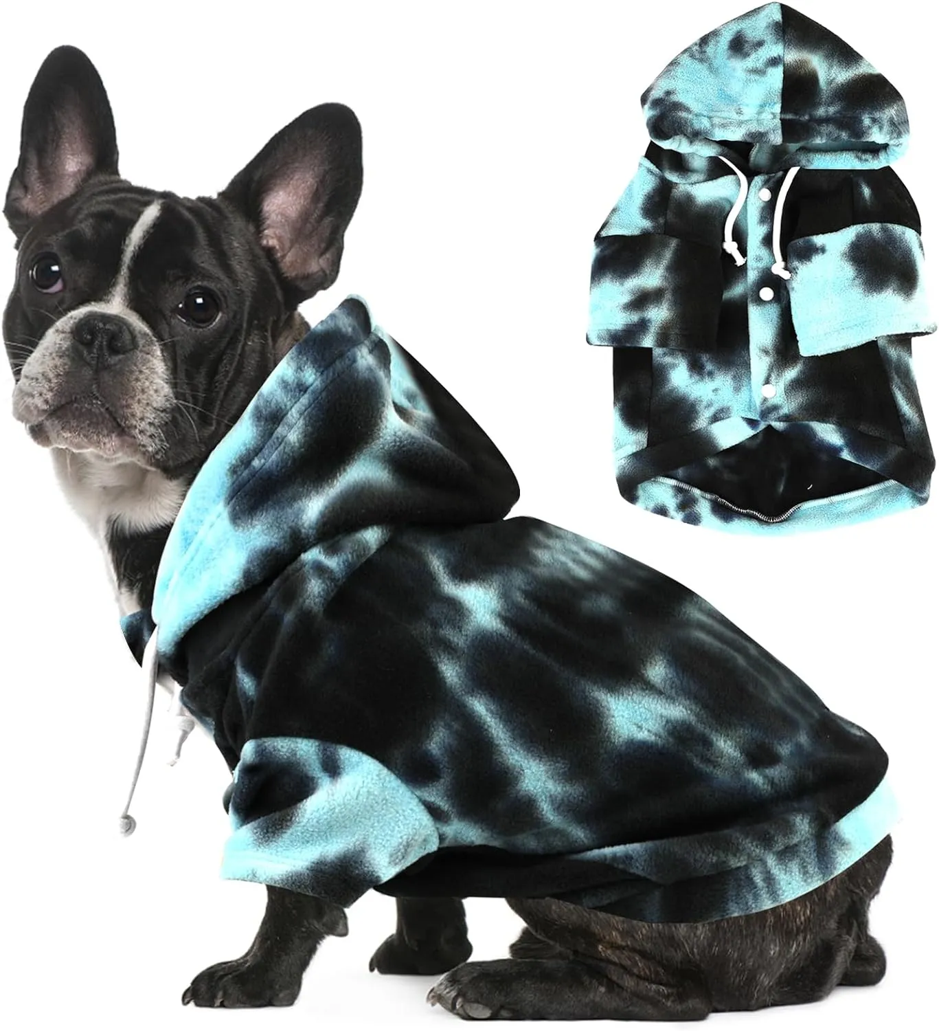 Tie Dye Dog Clothes Hoodie, Pet Winter Coat, Puppy Sweatshirts for Small Dogs Boy Girl