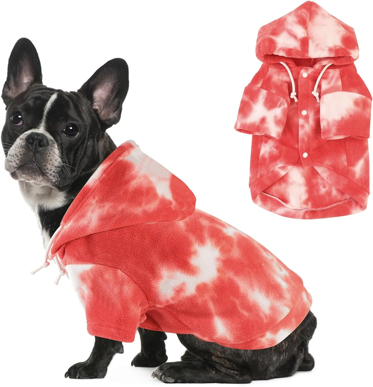 Tie Dye Dog Clothes Hoodie, Pet Winter Coat, Puppy Sweatshirts for Small Dogs Boy Girl