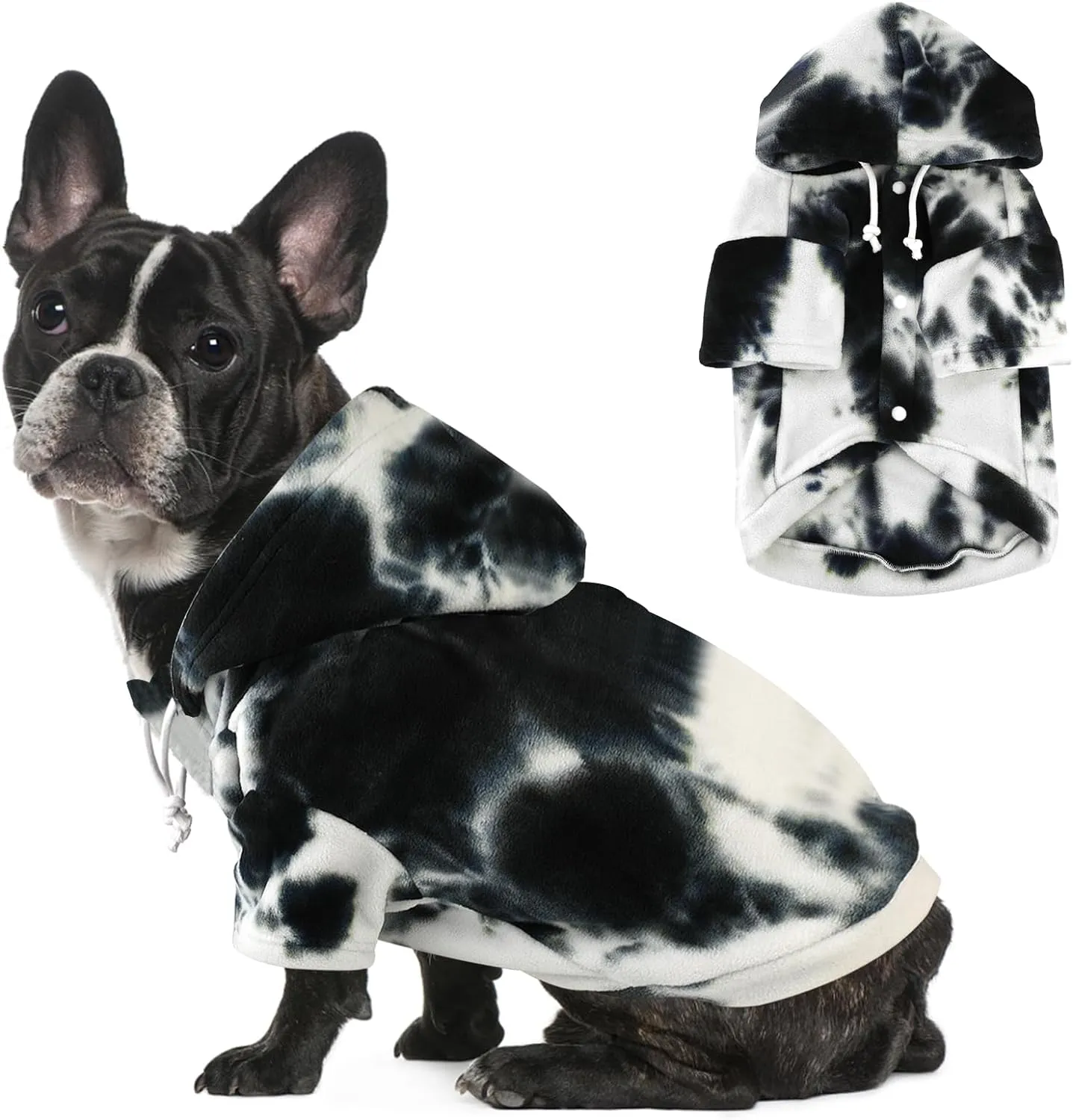 Tie Dye Dog Clothes Hoodie, Pet Winter Coat, Puppy Sweatshirts for Small Dogs Boy Girl