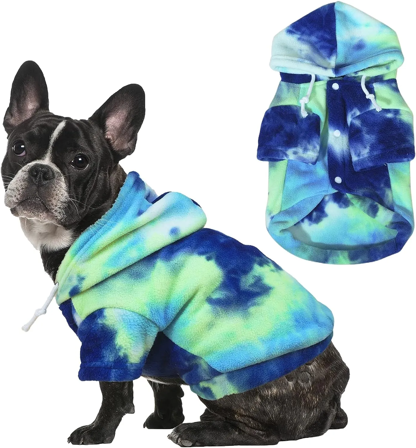 Tie Dye Dog Clothes Hoodie, Pet Winter Coat, Puppy Sweatshirts for Small Dogs Boy Girl