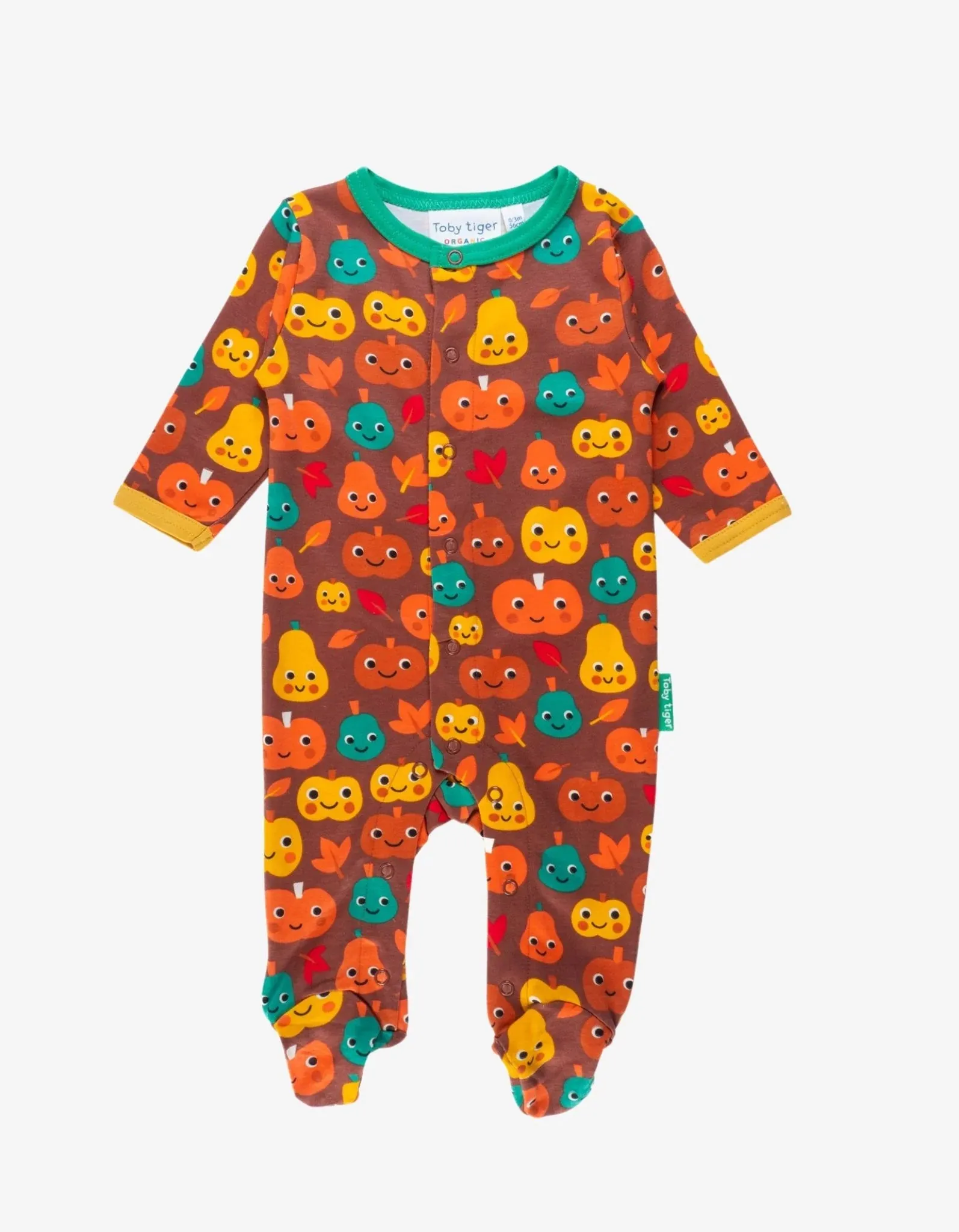 Toby Tiger Organic Pumpkin Print Babygrow