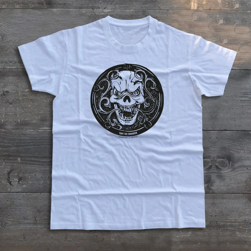 TONY THE ENGRAVER'S SKULL T-SHIRT
