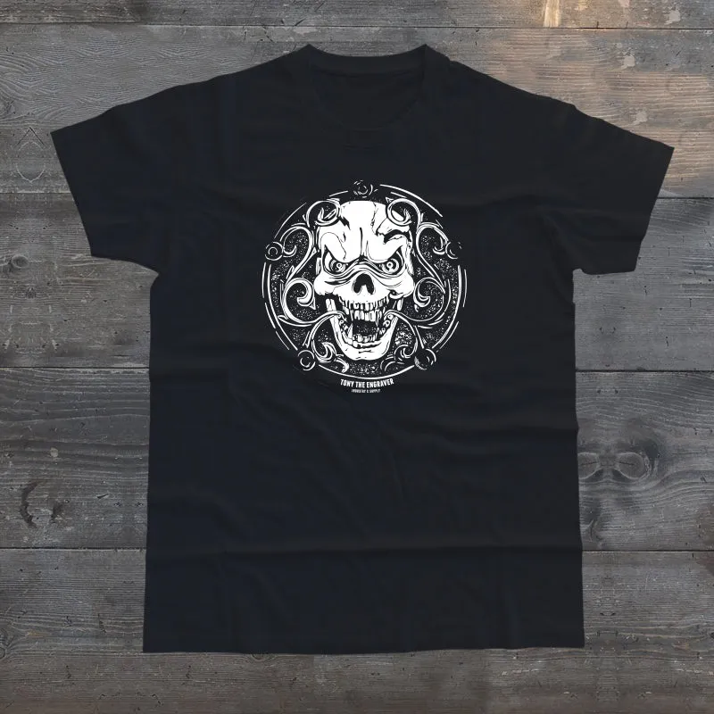 TONY THE ENGRAVER'S SKULL T-SHIRT