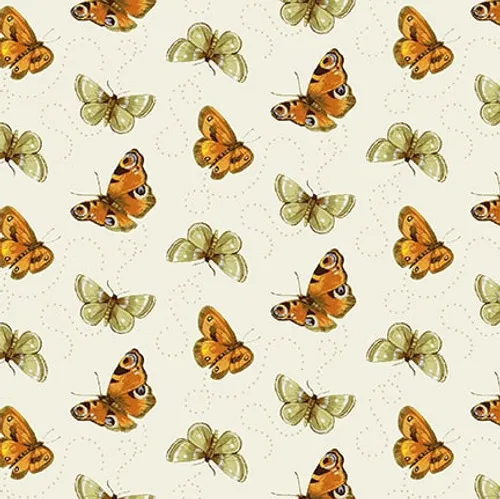 Turkey Talk Tossed Butterflies Multi Fabric