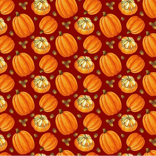 Turkey Talk Tossed Pumpkins and Acorns Multi Fabric