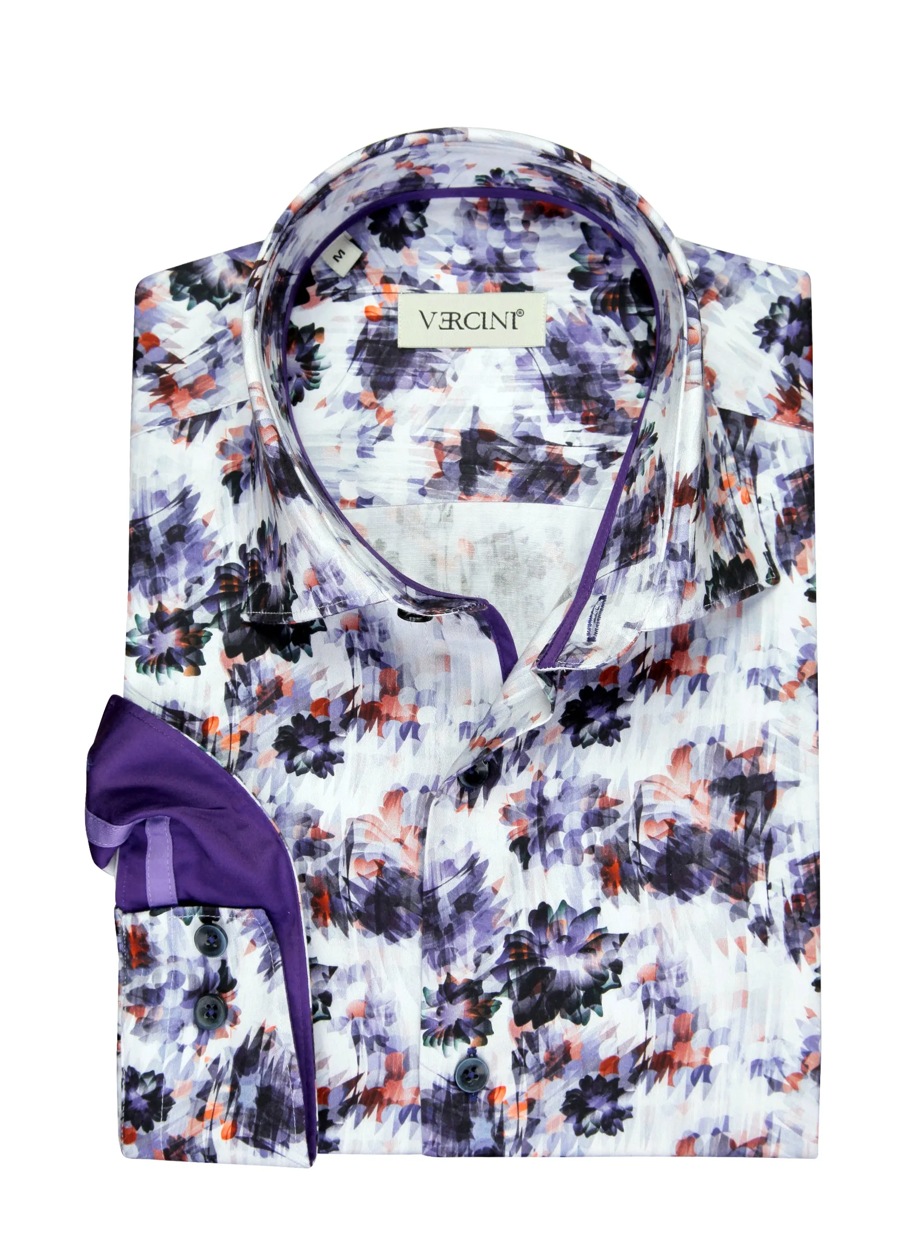 Vercini Autumnal Elegance Floral Cotton Shirt