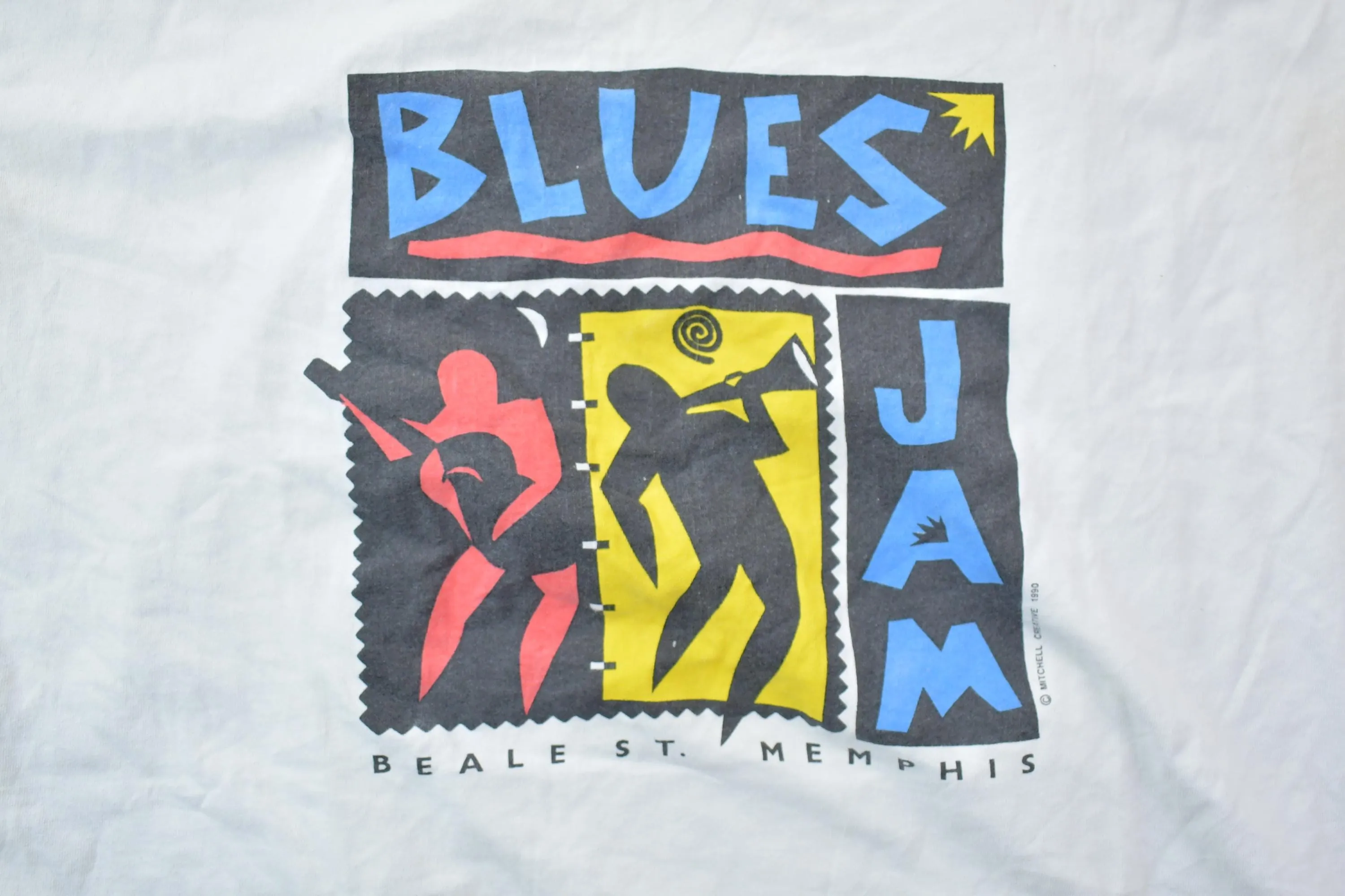 Vintage 1990s Beale St Blues Jam Memphis Souvenir T-Shirt