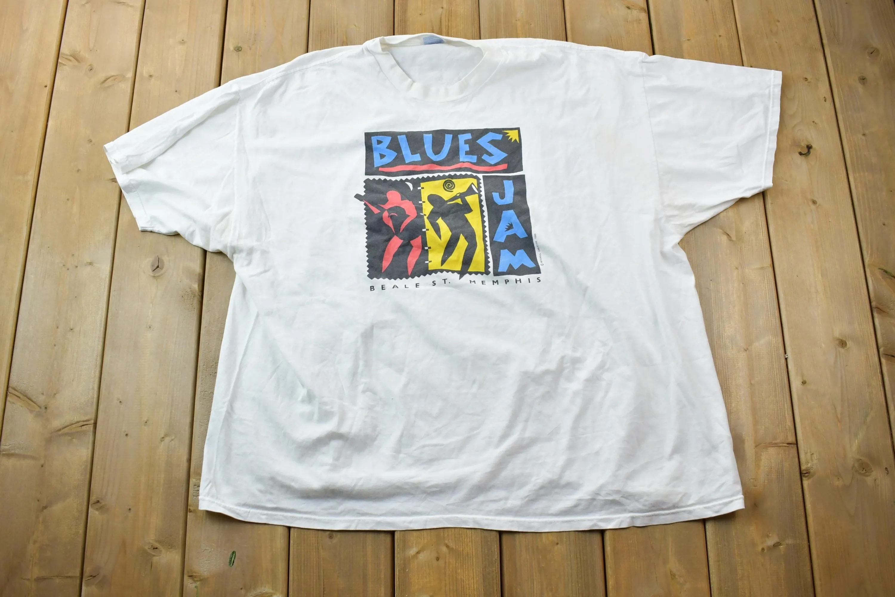 Vintage 1990s Beale St Blues Jam Memphis Souvenir T-Shirt