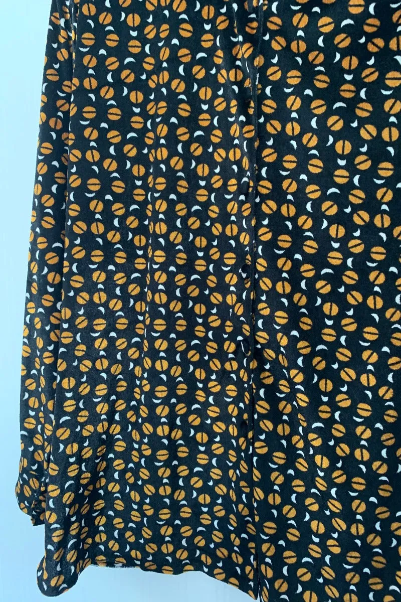 Vintage Shirt - Retro Rust & Midnight Velvet - Free Size M/L