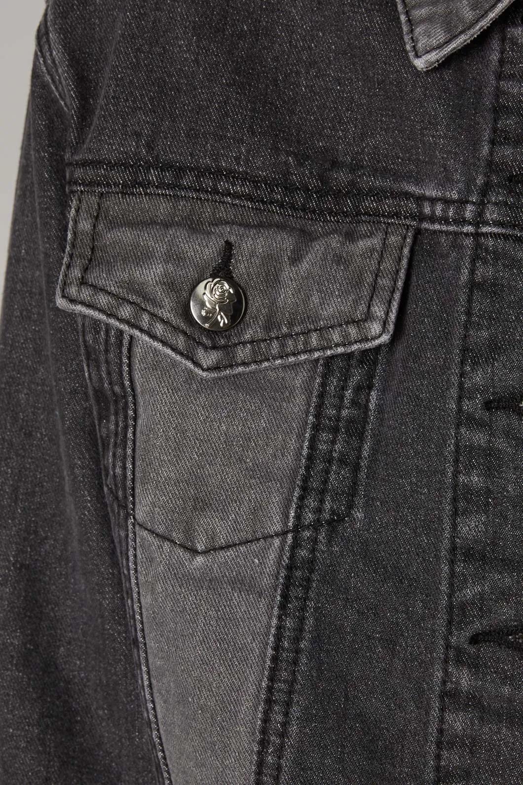 Washed Denim Goth Jacket
