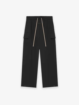 Weighted Twill Wide Leg Cargo Pants