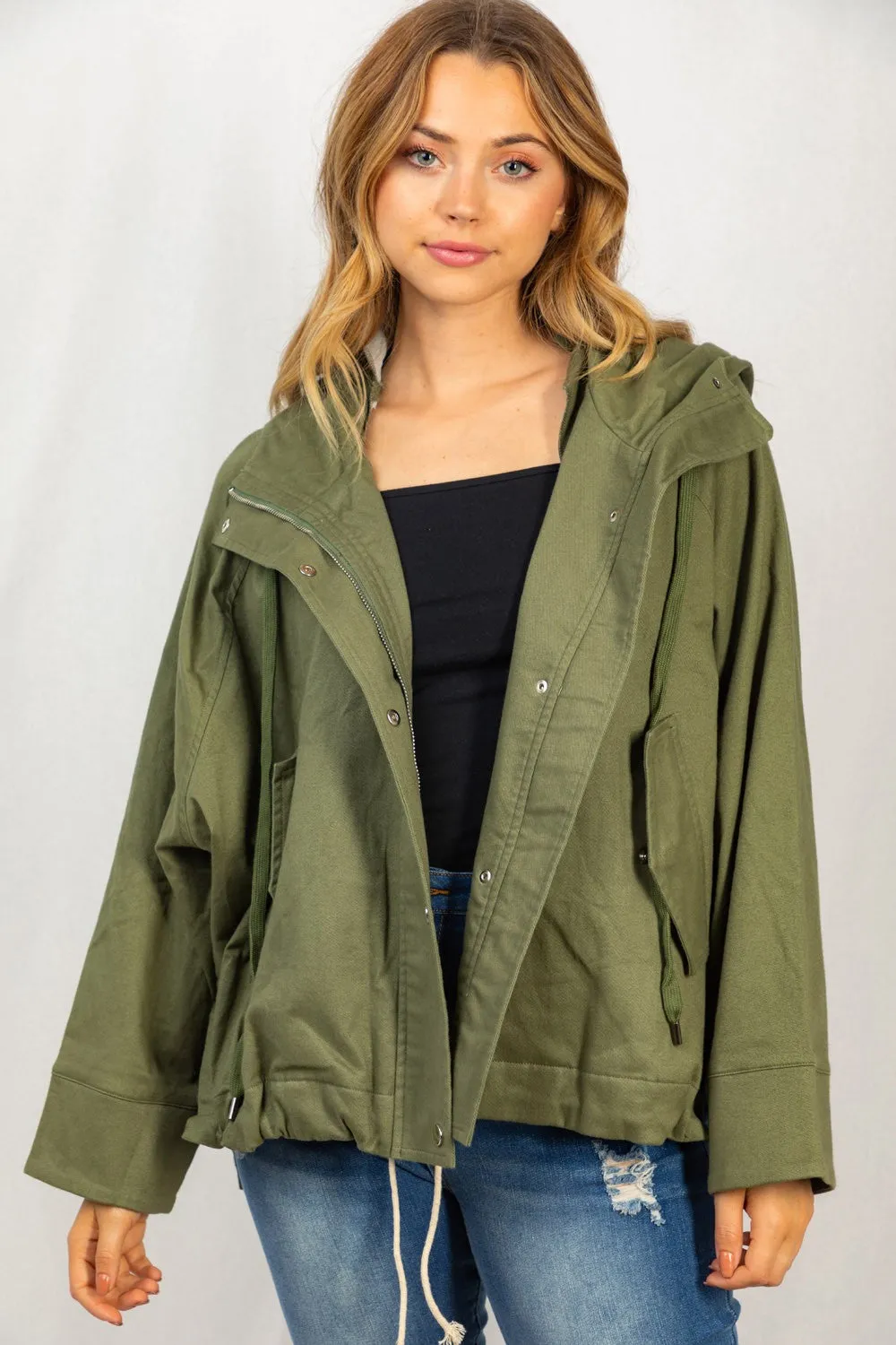 White Birch Cropped Anorok Jacket