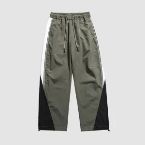 Wide Leg Color Contrast Parachute Pants