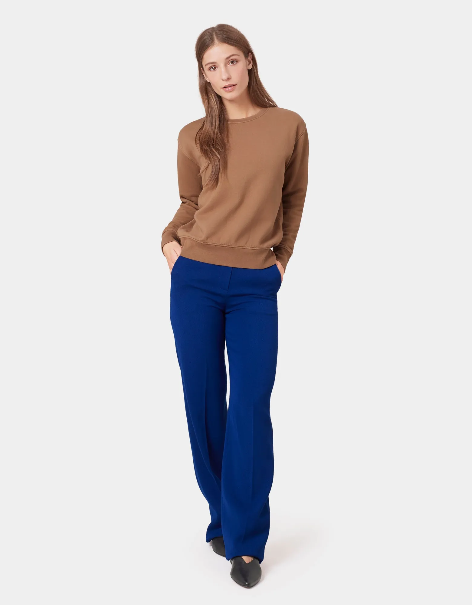 Women Classic Organic Crew - Petrol Blue