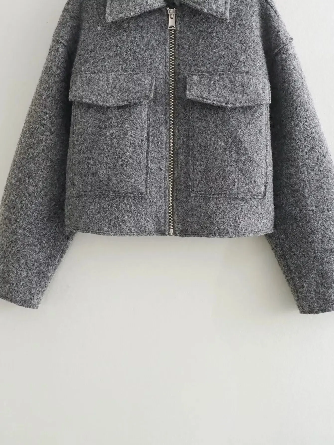 Women Cropped Teddy Jacket for Trendy Winter Layers