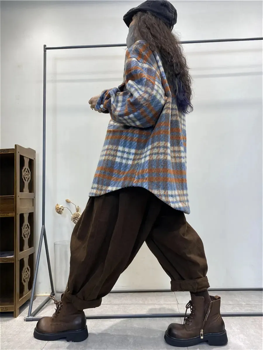 Women Plaid Winter Shirt Jacket