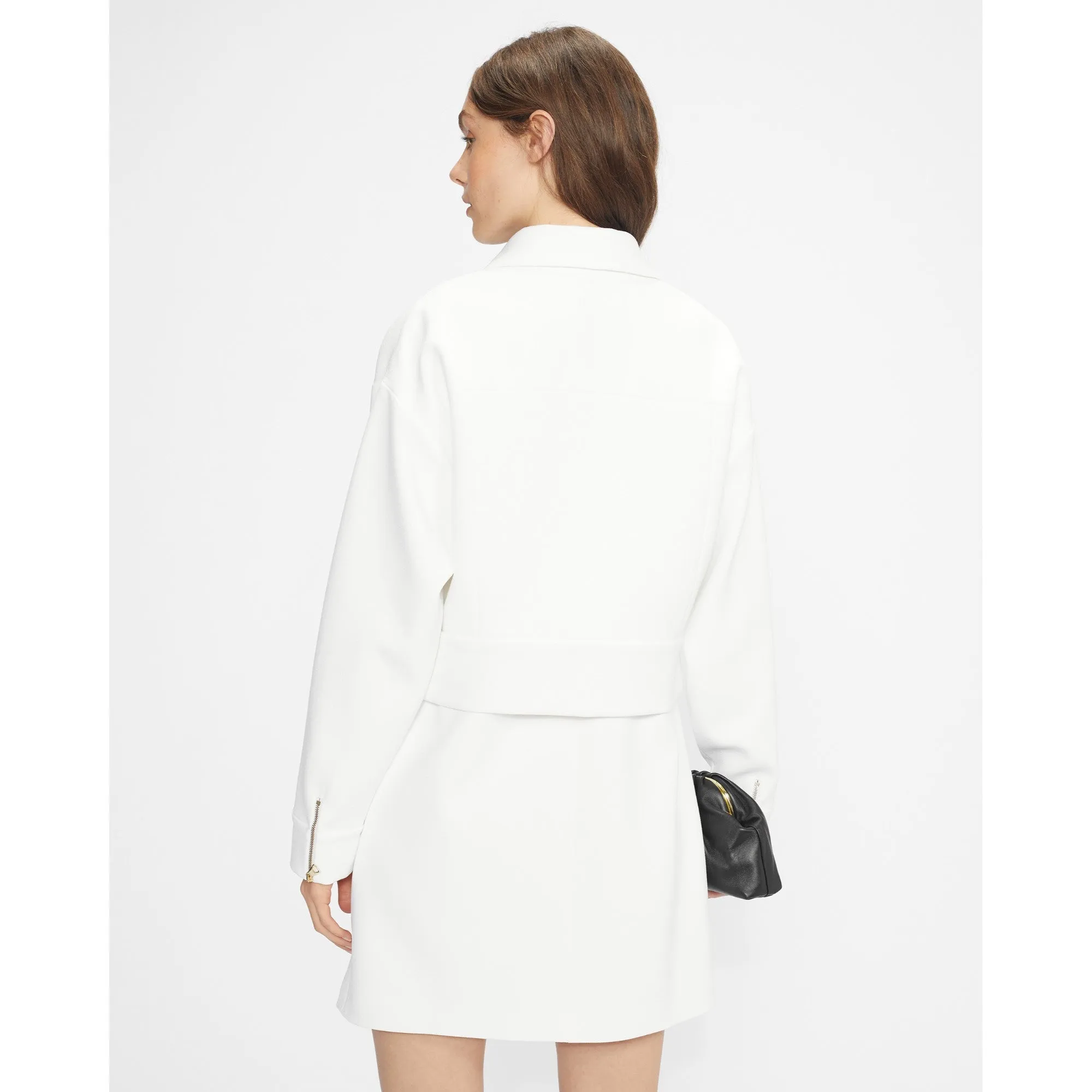 Women Wmf-Elrosa-Cropped Waffle Texture Jacket - Ivory