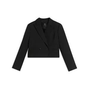 Women Wmj-Indiya-Cropped Evening Jacket With Leather Trim - Black