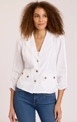 XCVI Linen Folksy Jacket-White