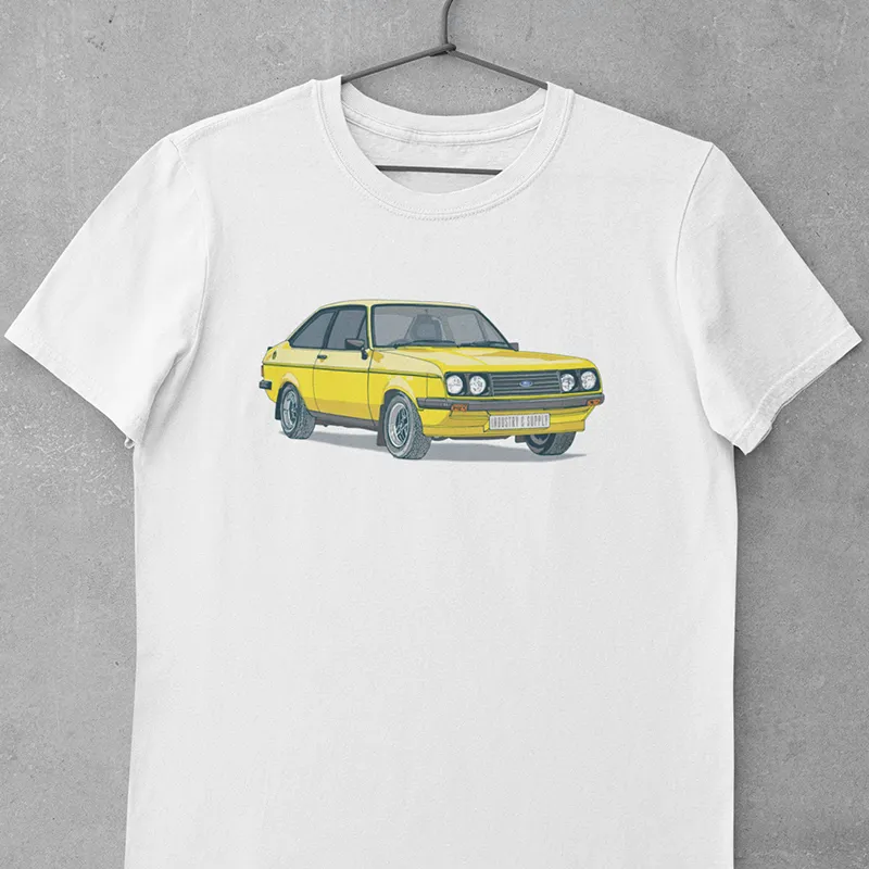 YELLOW MK2 FORD ESCORT T-SHIRT
