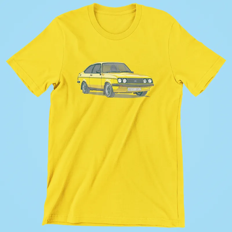 YELLOW MK2 FORD ESCORT T-SHIRT