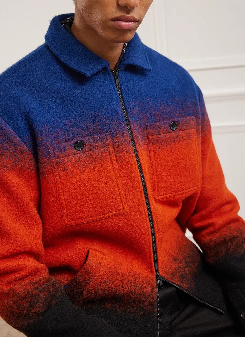Zip Overshirt | Gradient Wool | Orange