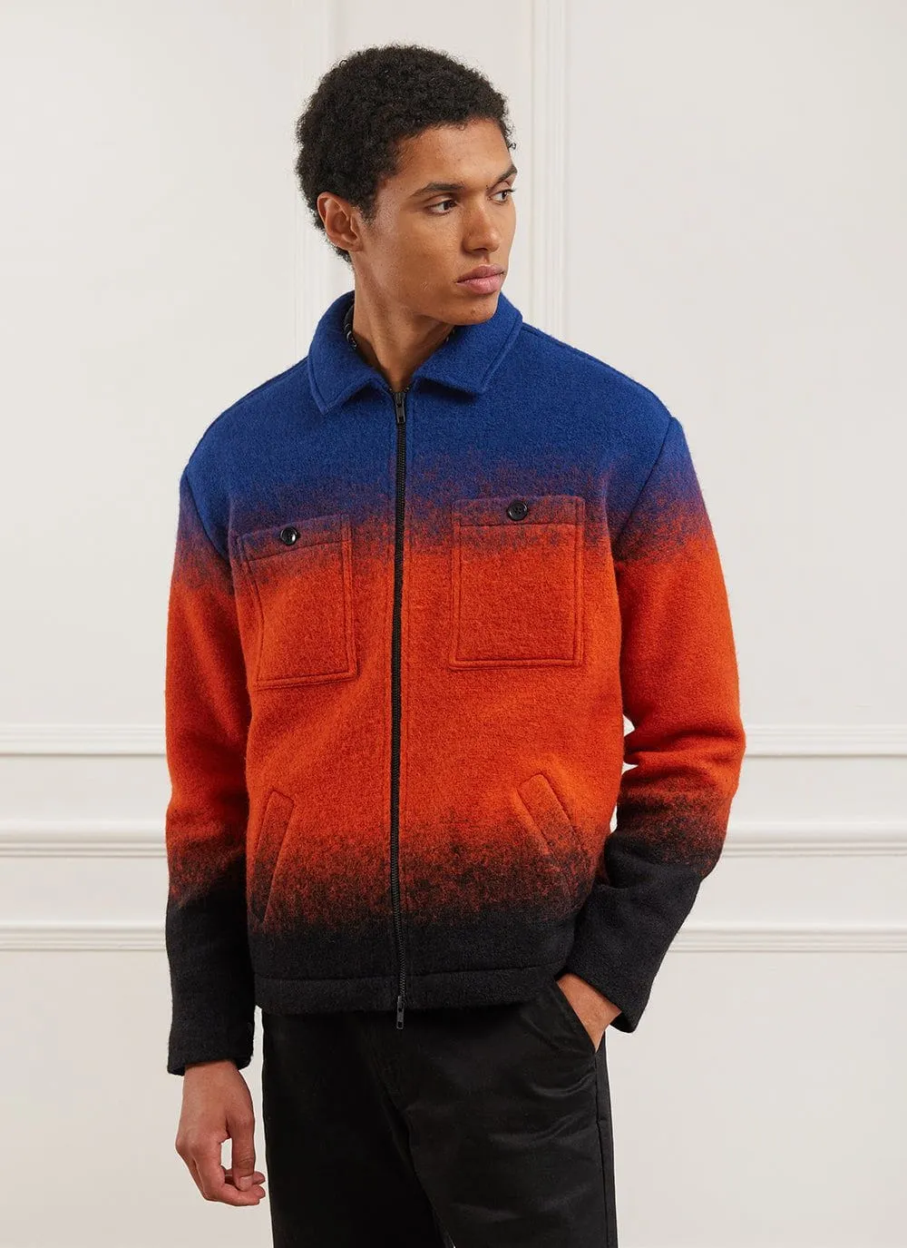 Zip Overshirt | Gradient Wool | Orange